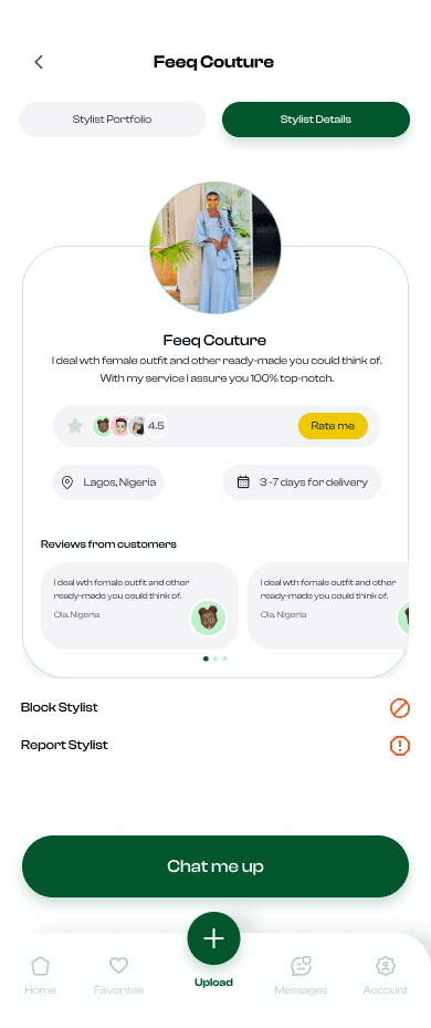 Eazyfit stylist profile screen